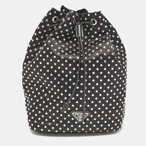 Nylon Crystals Embellished Drawstring Pouch - Prada - Modalova