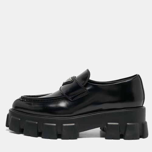 Brushed Leather Monolith Platform Loafers Size 36.5 - Prada - Modalova