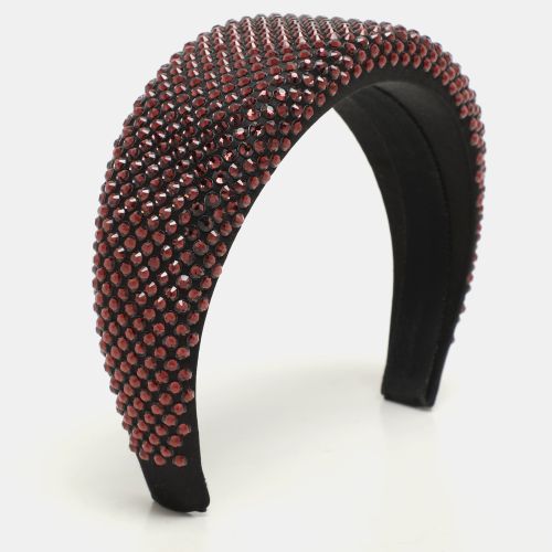 Black Crystal Embellished Satin Headband - Prada - Modalova