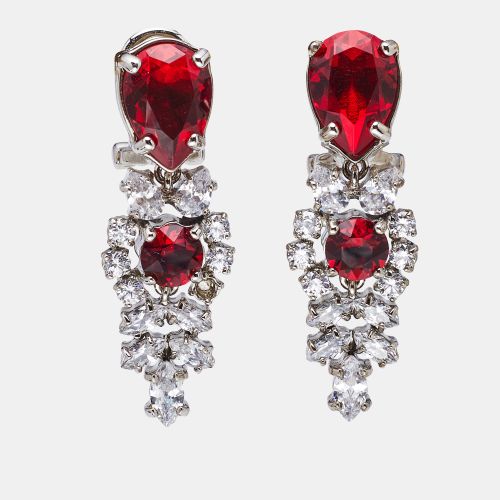 Prada Crystals Silver Tone Earrings - Prada - Modalova