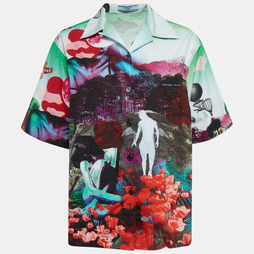 Graphic Print Oversize Button Front Shirt S - Prada - Modalova