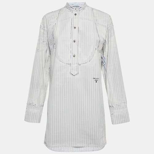 Striped Cotton Tunic Dress S - Prada - Modalova