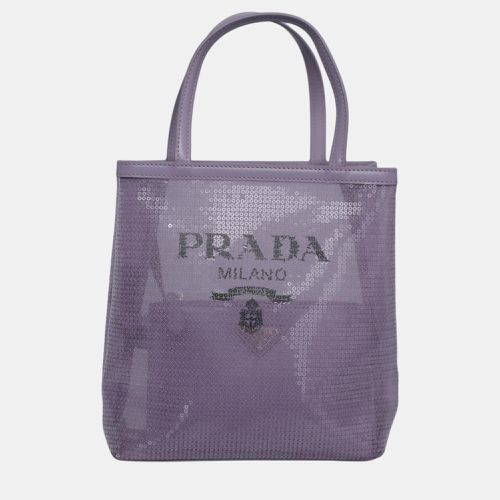 Lilac Mesh Nylon and Sequin Small Lily Tote Bag - Prada - Modalova