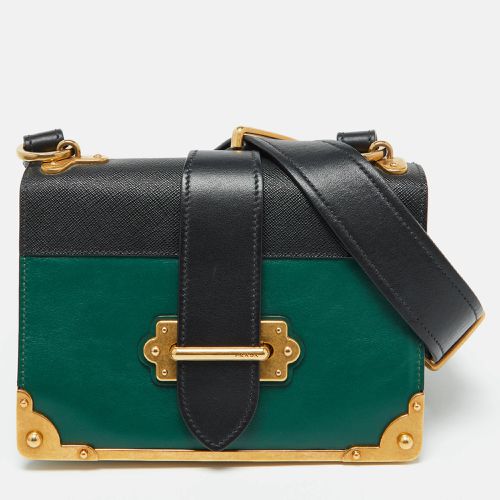 Black Leather Cahier Flap Shoulder Bag - Prada - Modalova