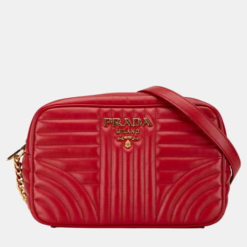 Soft Calf Impunture Diagramme Camera Bag - Prada - Modalova