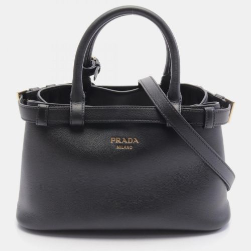 Prada Black Leather Handbag - Prada - Modalova