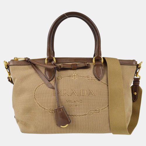 Prada Brown Canvas Tote Handbag - Prada - Modalova