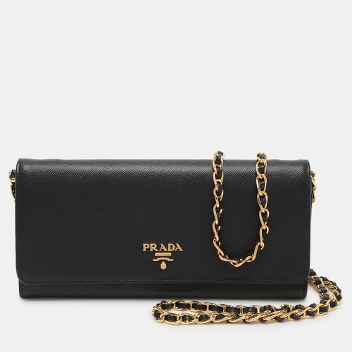 Saffiano Lux Leather Oro Chain Wallet On chain - Prada - Modalova