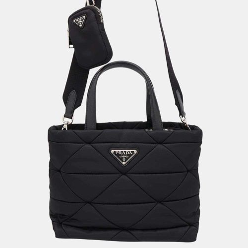 Padded Nylon Leather Handbag - Prada - Modalova