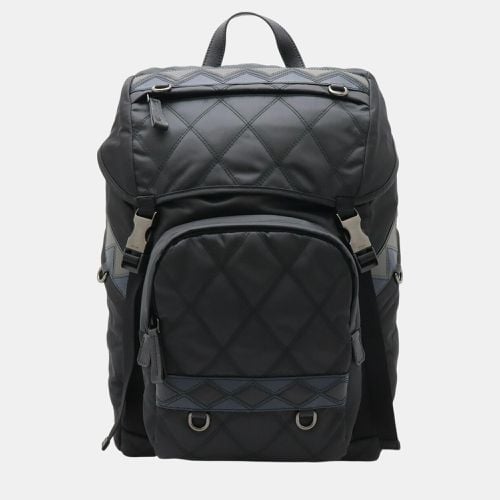 Nero Antracite Grey Baltico Navy Quilted Nylon Backpack - Prada - Modalova