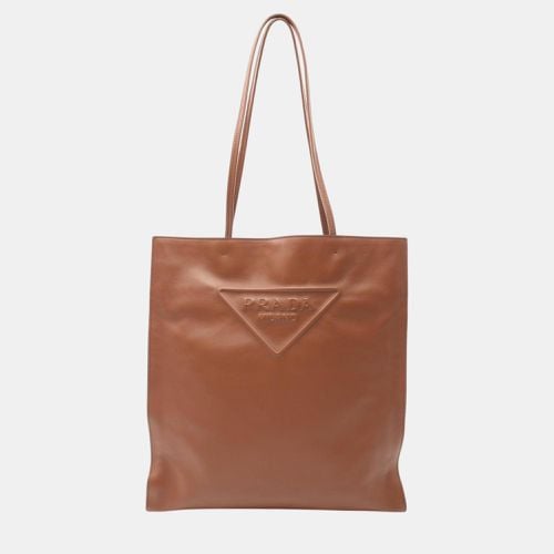 Leather Triangle Tote Bag - Prada - Modalova