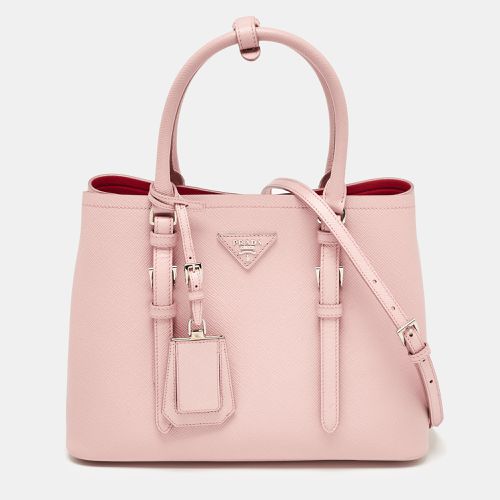 Saffiano Cuir Leather Small Double Handle Tote - Prada - Modalova