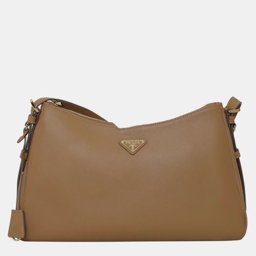 Leather Aimee Large Shoulder Bag - Prada - Modalova