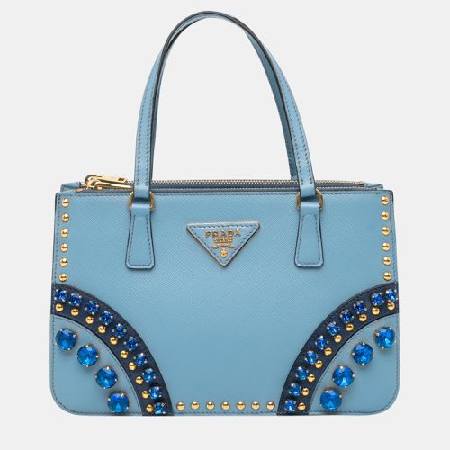 Mini Saffiano Lux Crystal Embellished Galleria Double Zip - Prada - Modalova