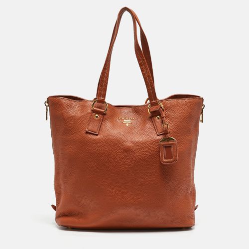 Vitello Daino Leather Side Zip Tote - Prada - Modalova