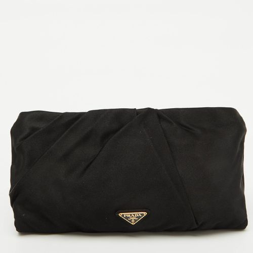 Satin Raso Rose Zip Pouch Clutch - Prada - Modalova