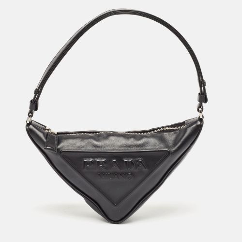 Leather Triangle Logo Shoulder Bag - Prada - Modalova