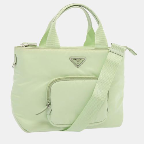 Nylon Tessuto Front Pocket Padded Tote Bag - Prada - Modalova