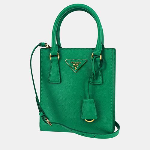 Prada Green Saffiano Satchel - Prada - Modalova