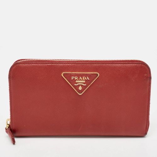 Saffiano Leather Zip Around Wallet - Prada - Modalova