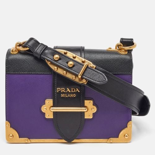 Black Leather Cahier Flap Shoulder Bag - Prada - Modalova