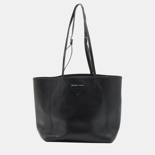 Prada Black Leather Tote Bag - Prada - Modalova