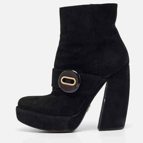 Suede Zip Ankle Boots Size 37 - Prada - Modalova