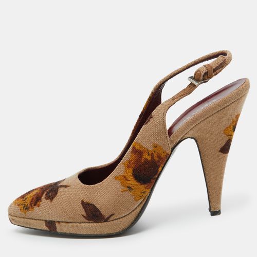 Velvet Floral Slingback Pumps Size 40.5 - Prada - Modalova