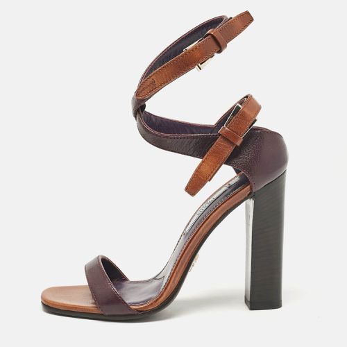 Brown Leather Ankle Strap Sandals Size 36 - Prada - Modalova