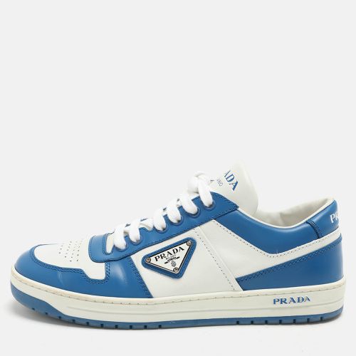 Blue Leather Downtown Low Top Sneakers Size 39 - Prada - Modalova