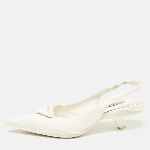 Patent Leather Bow Slingback Pumps Size 40 - Prada - Modalova