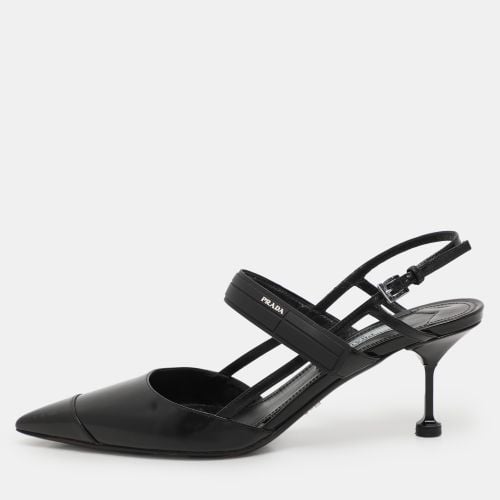 Leather Pointed Toe Slingback Pumps Size 38 - Prada - Modalova