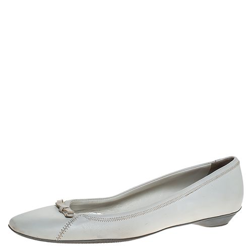 Leather Bow Ballet Flats Size 39 - Prada - Modalova