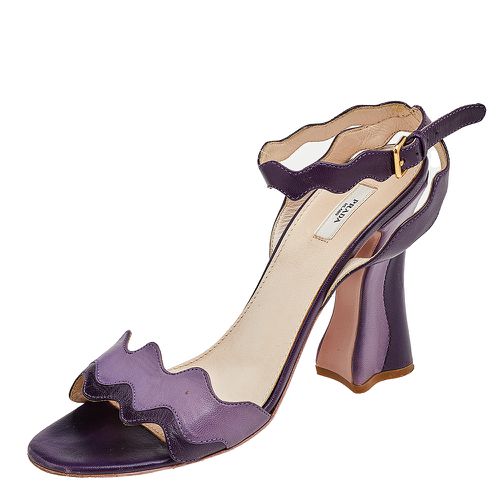 Two Tone Leather Wave Ankle Strap Sandals Size 36 - Prada - Modalova