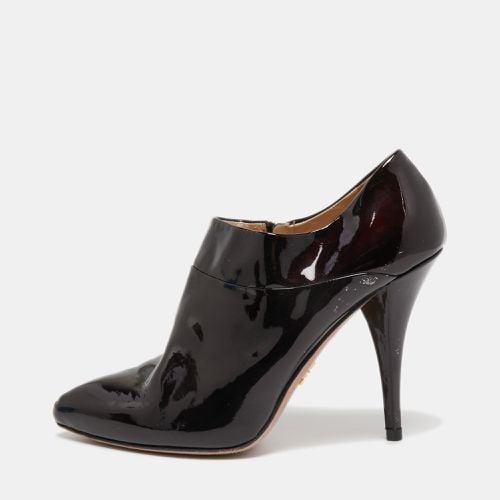 Patent Leather Pointed Toe Booties Size 39 - Prada - Modalova