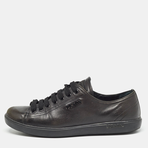 Leather Lace Up Sneakers Size 38.5 - Prada - Modalova