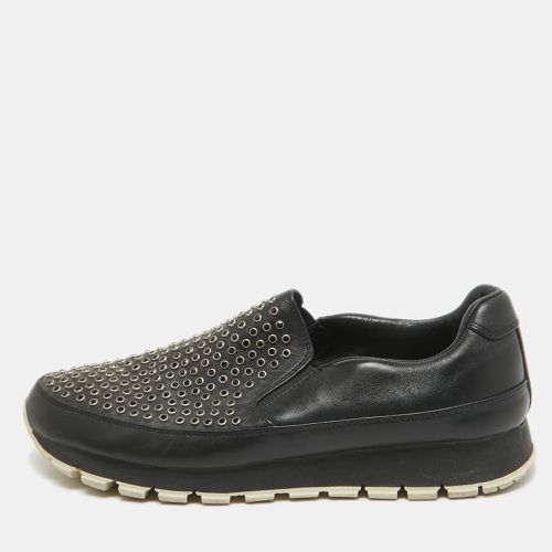 Leather Studded Slip On Sneakers Size 40 - Prada - Modalova