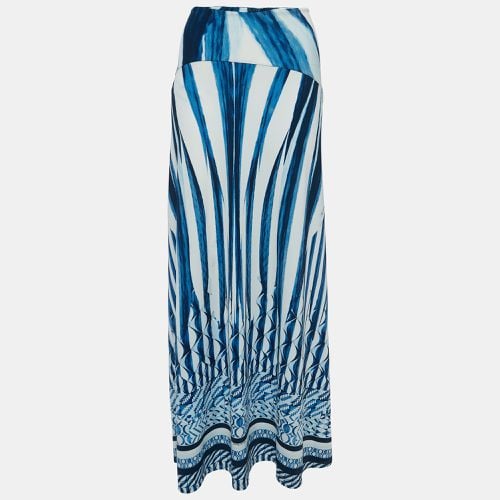 Roberto Cavalli Abstract Stripe Printed Jersey Maxi Skirt L - Roberto Cavalli Beachwear - Modalova