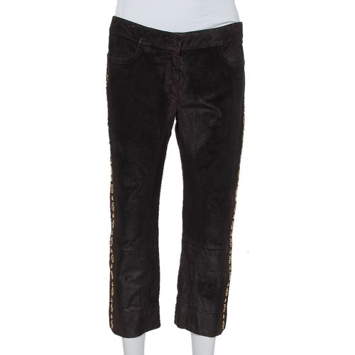 Leather Vintage Cropped Trousers M - Roberto Cavalli - Modalova