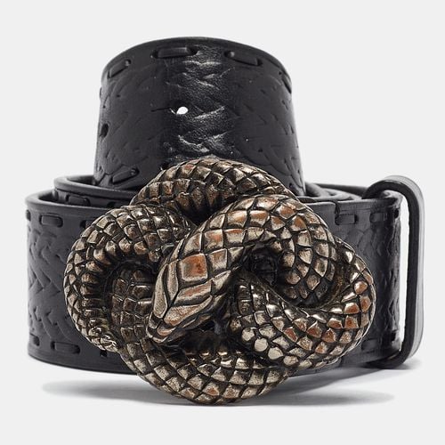 Leather Snake Buckle Belt 110CM - Roberto Cavalli - Modalova