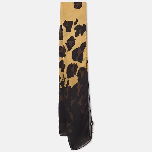 Brown Animal Print Silk Scarf - Roberto Cavalli - Modalova