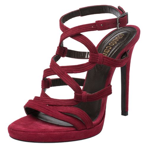 Suede Leather Strappy Sandals Size 37 - Roberto Cavalli - Modalova