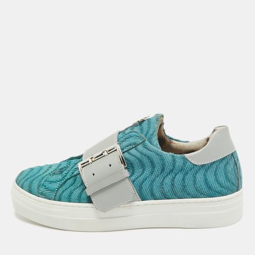 Grey Leather Buckle Sneakers 35 - Roberto Cavalli - Modalova