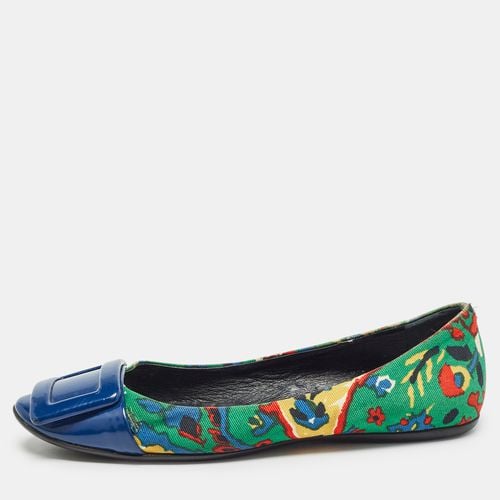 Printed Canvas and Patent Gommette Ballet Flats Size 36 - Roger Vivier - Modalova