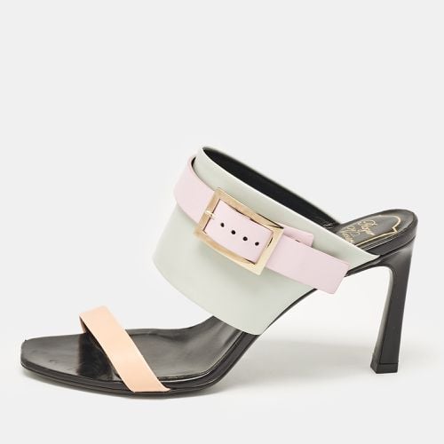 Leather Buckle Slide Sandals Size 38 - Roger Vivier - Modalova