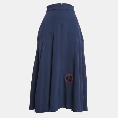 Blue Silk Flared Midi Skirt S - Roksanda Ilincic - Modalova