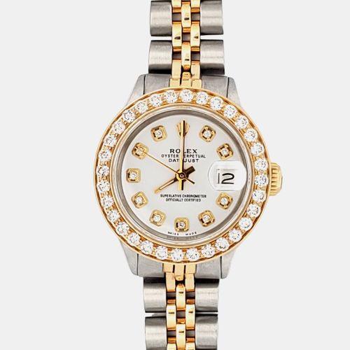 Custom 1.3ct Diamonds 18K Yellow Gold Stainless Steel Datejust Automatic Women's Wristwatch 26mm - Rolex - Modalova