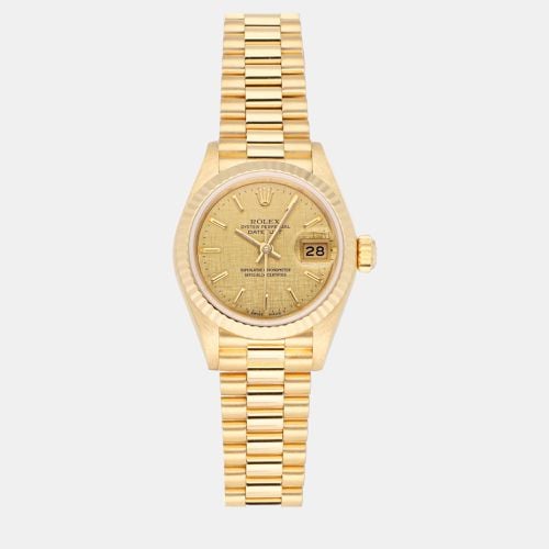 Champagne 18k Yellow Datejust 69178 Automatic Women's Wristwatch 26 mm - Rolex - Modalova