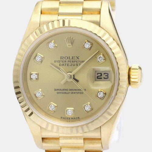 Champagne Diamond 18k Yellow Datejust 79178 Automatic Women's Wristwatch 26 mm - Rolex - Modalova