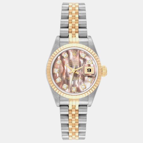 Datejust Steel Yellow Gold Mother of Pearl Diamond Ladies Watch 26.0 mm - Rolex - Modalova